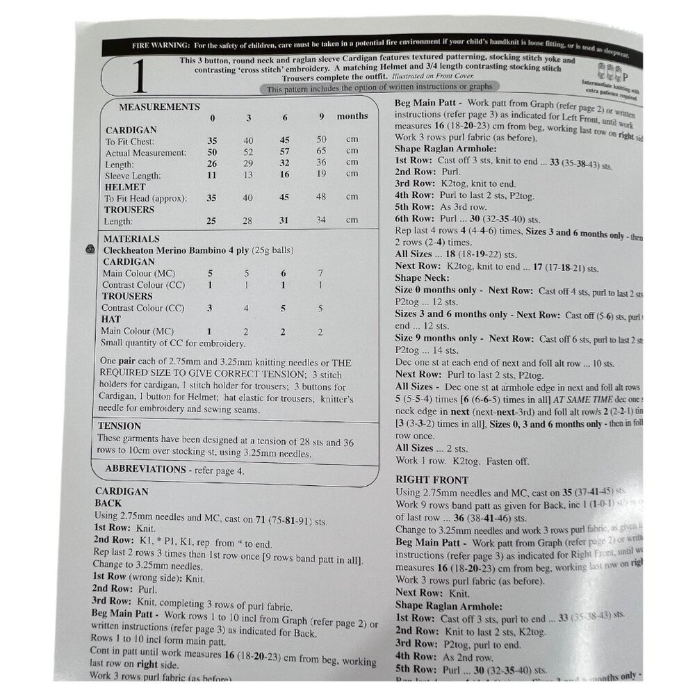 2 Cleckheaton Yarn baby Knitting Pattern Pamphlets Sweaters Hats Dress 1-6 & 0-9 - Picture 7 of 10